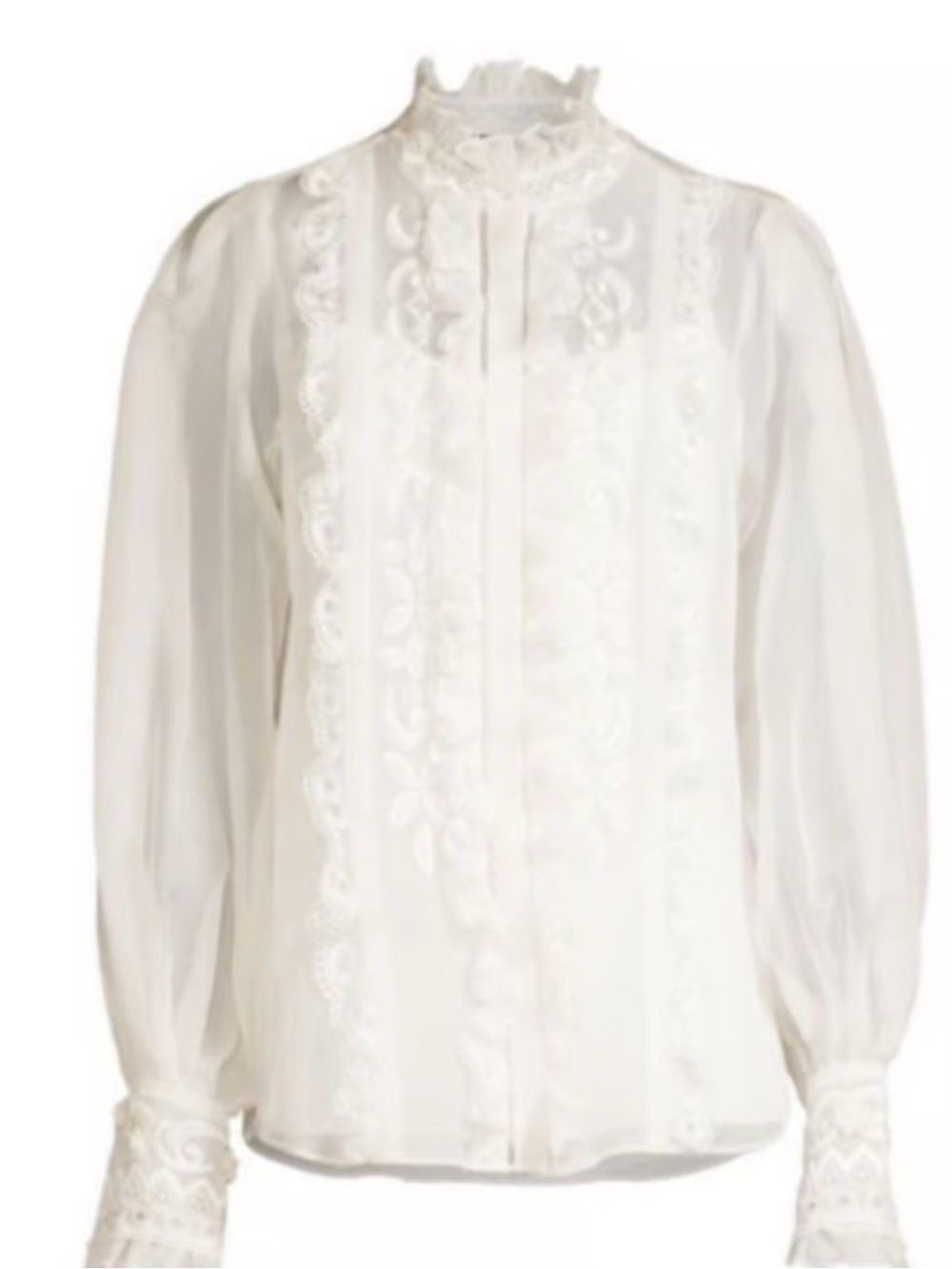 NWT Kobi Halperin Maison Beaded
Embroidered Ruffle Blouse Size XL